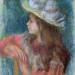Seated Young Girl in a White Hat